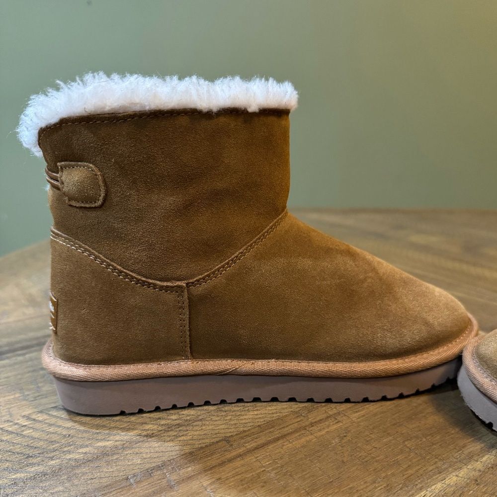 Koolaburra by UGG, Nalie Mini Chestnut Fur Lined Button Boots Women’s size 5 - Picture 15 of 16